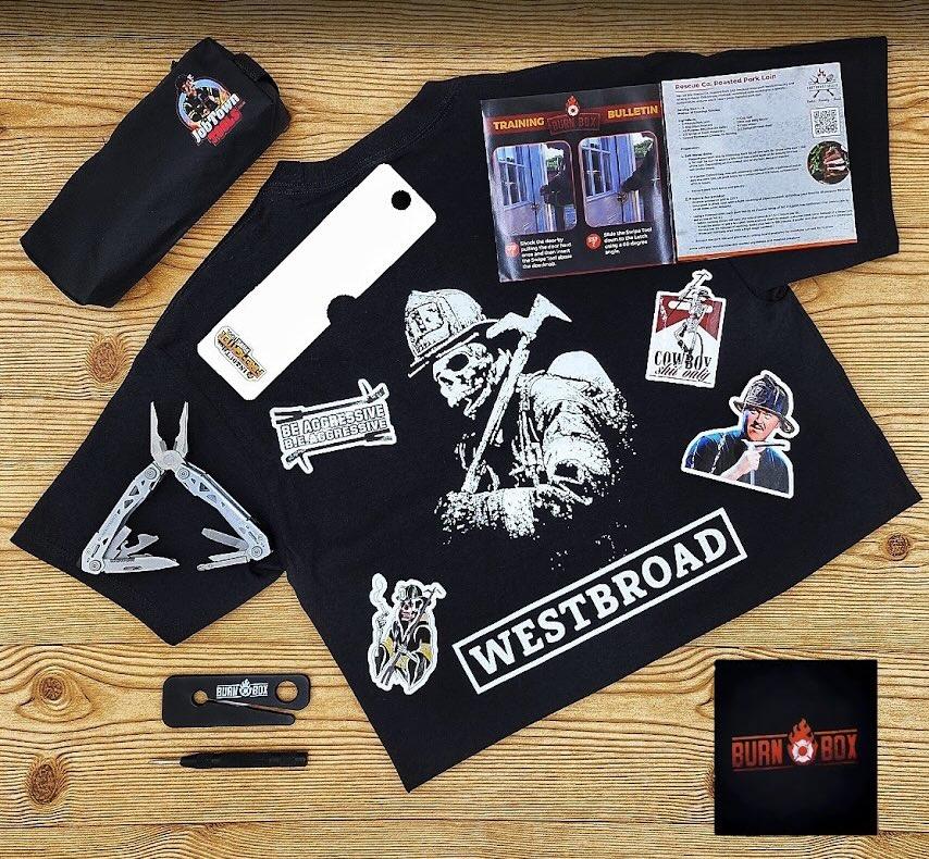 Westbraod firefighter gear box from Burn Box subscription